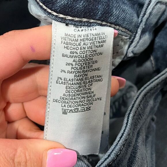 True Religion Halle Jeans Gray Vintage Wash Skinny Leg Size 24W - Picture 12 of 13